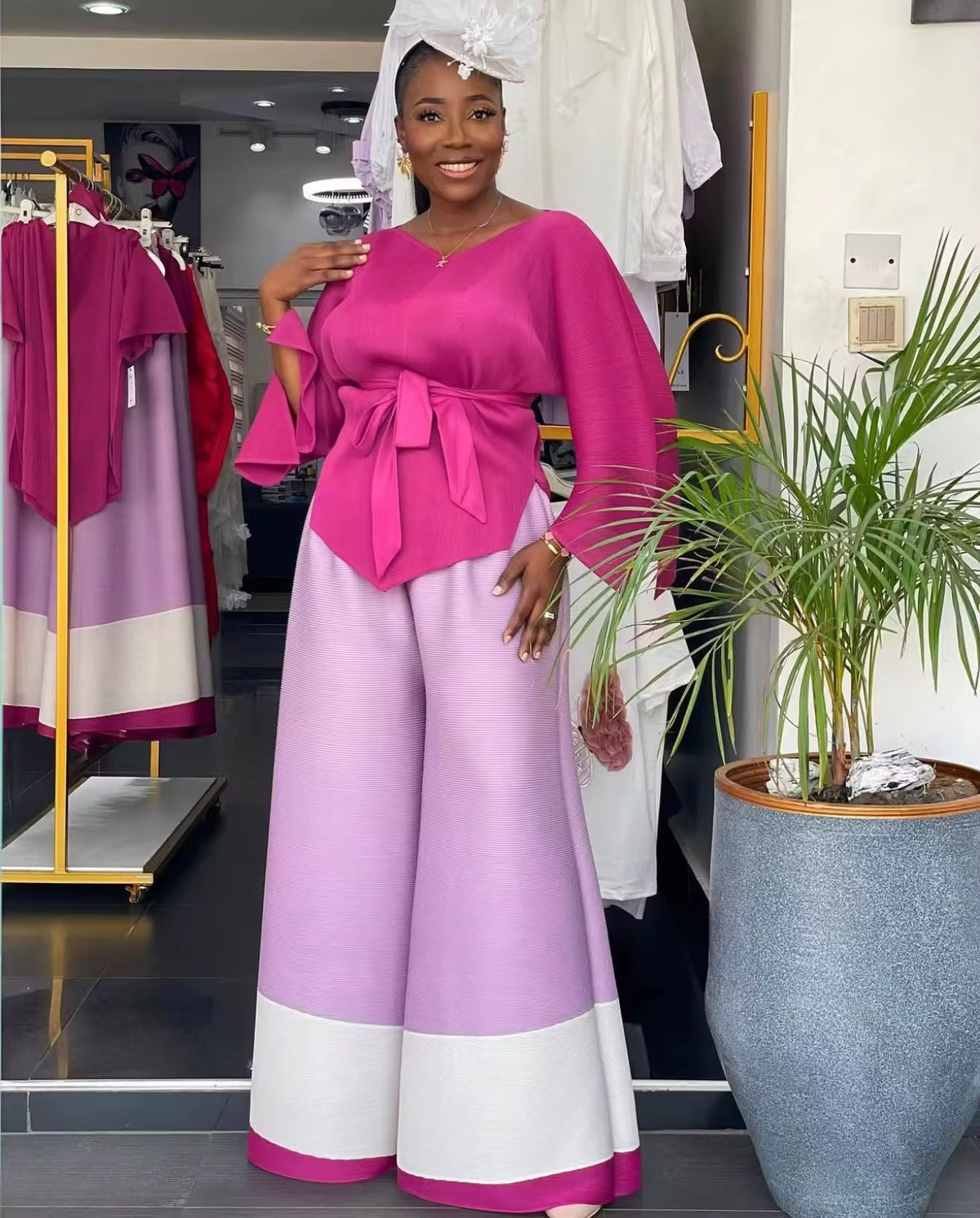 Exquisite 2-piece Color-Block Ensemble Perfect Fits for Size 14 to Size 20 or more