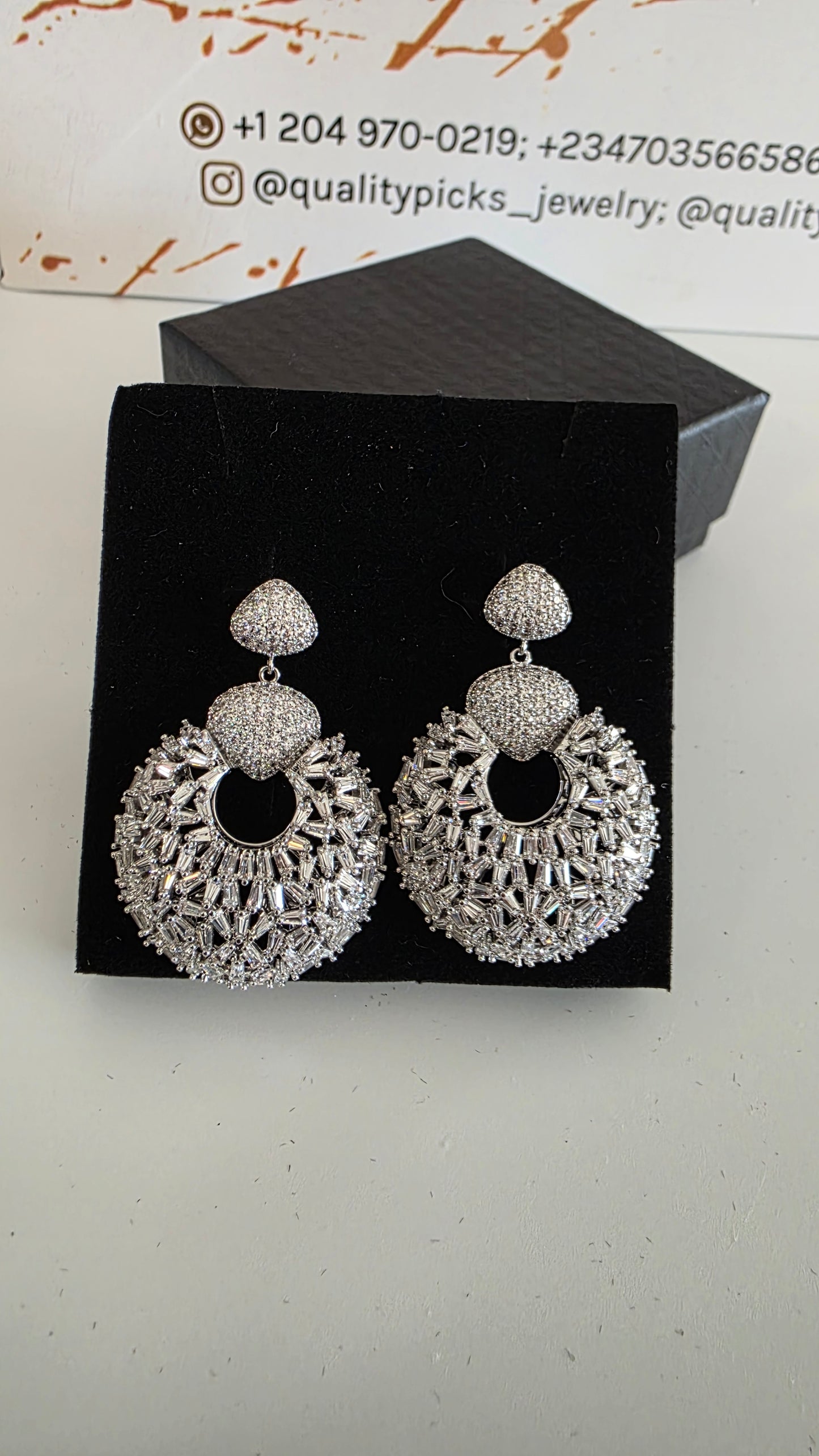 Luxury Crystal Chandelier Statement Earrings - Pavé Drop Earrings