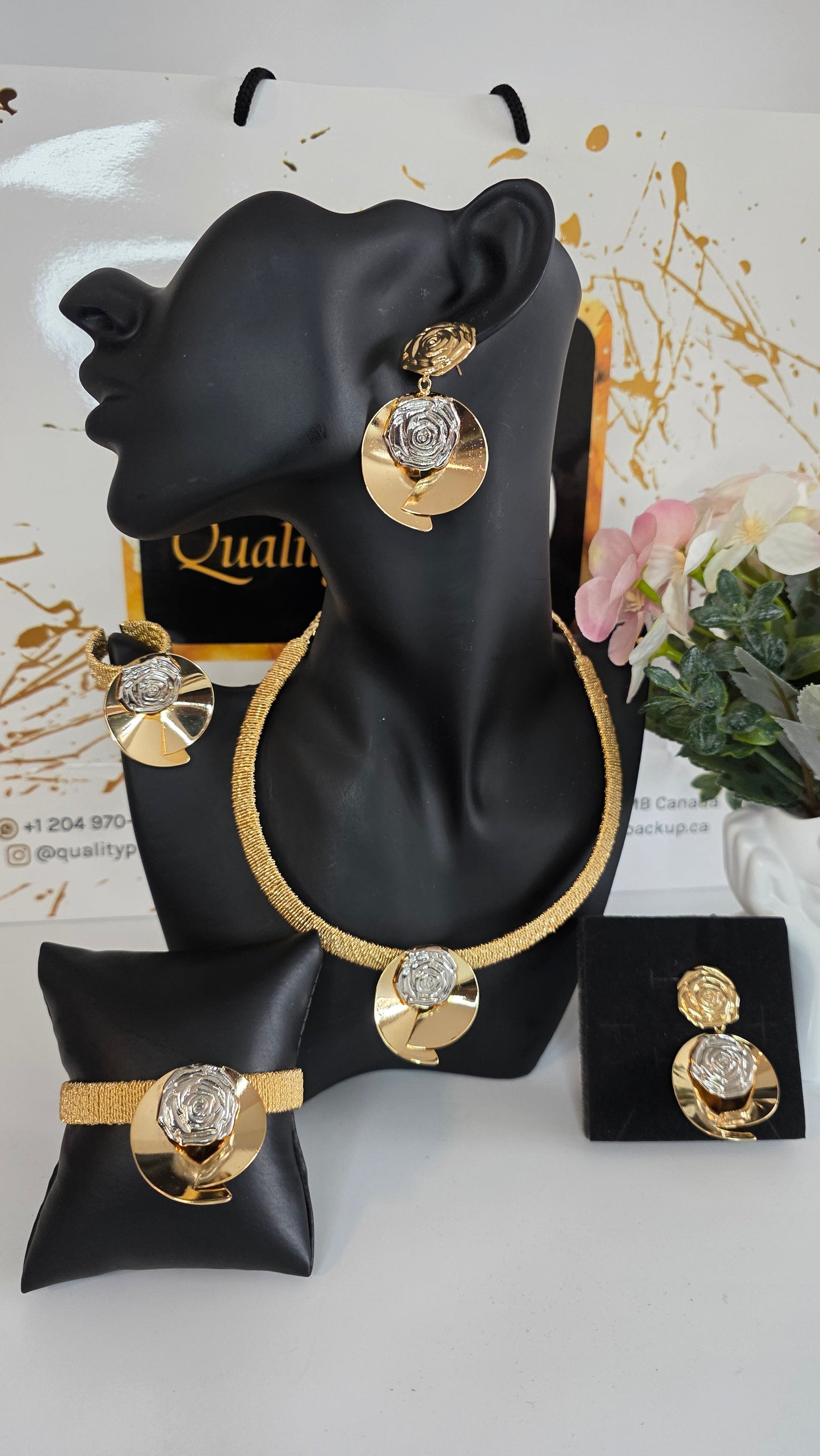 4-Piece 18K Brazilian Gold Jewelry Set