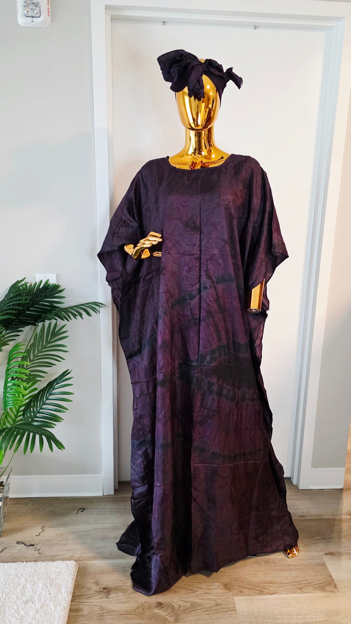 Adire Silk Kaftan