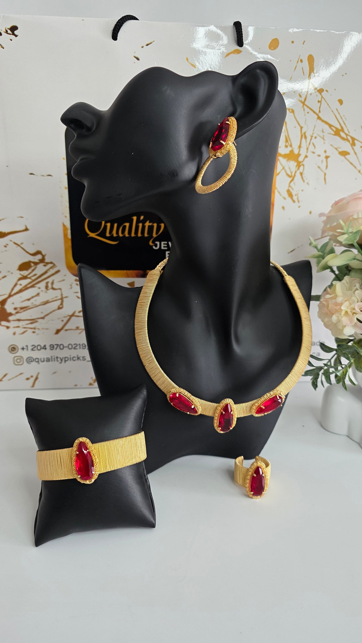 18karat Italian Gold 4pcs Jewelry Set