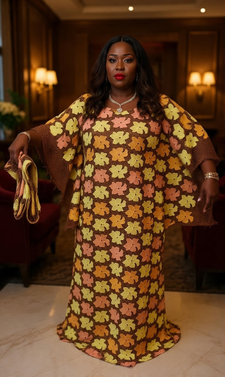 Nigerian Cord Lace Maxi Dress Size 14-16 ..