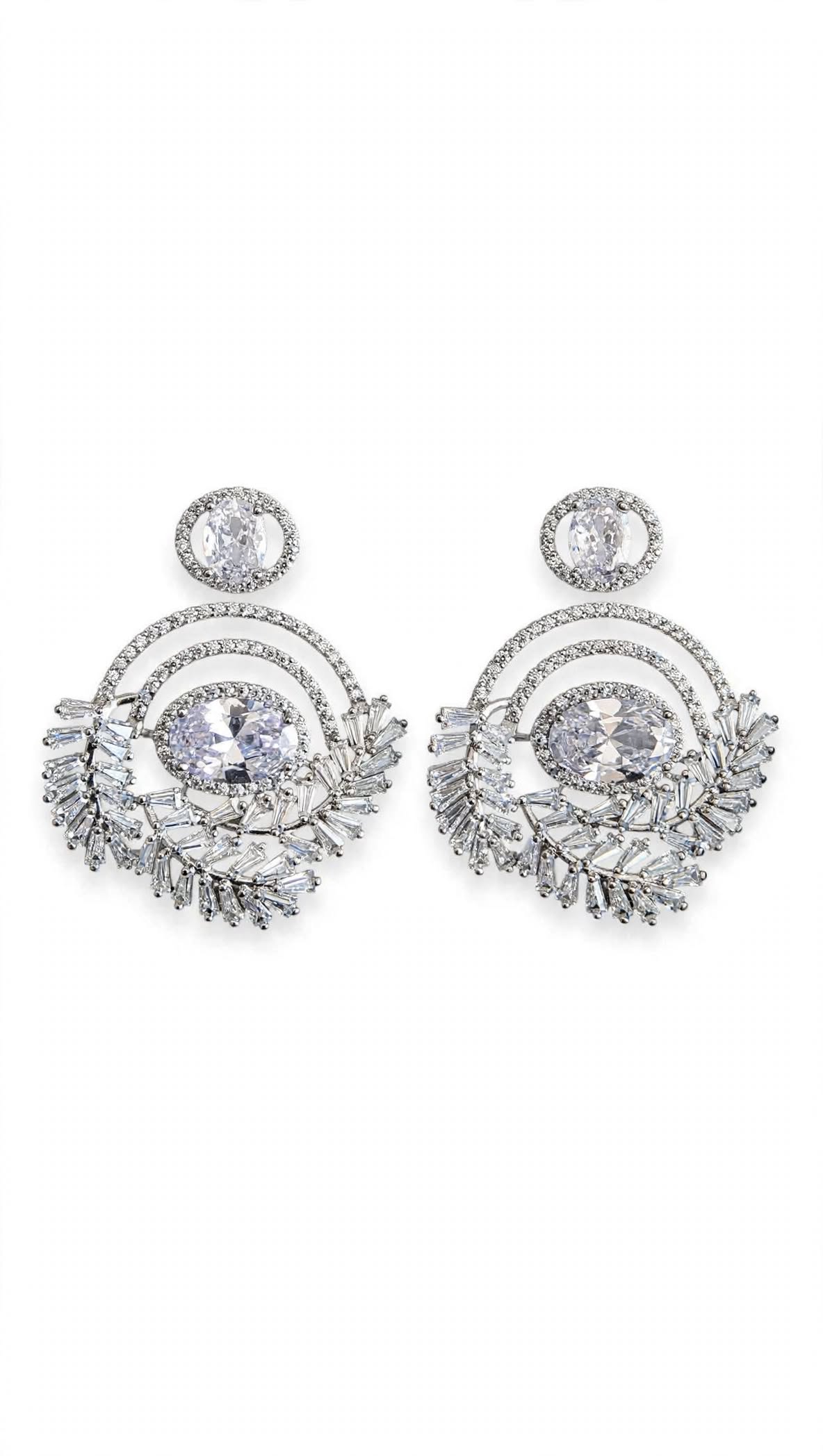 Silver Radiance Statement Drop Earrings