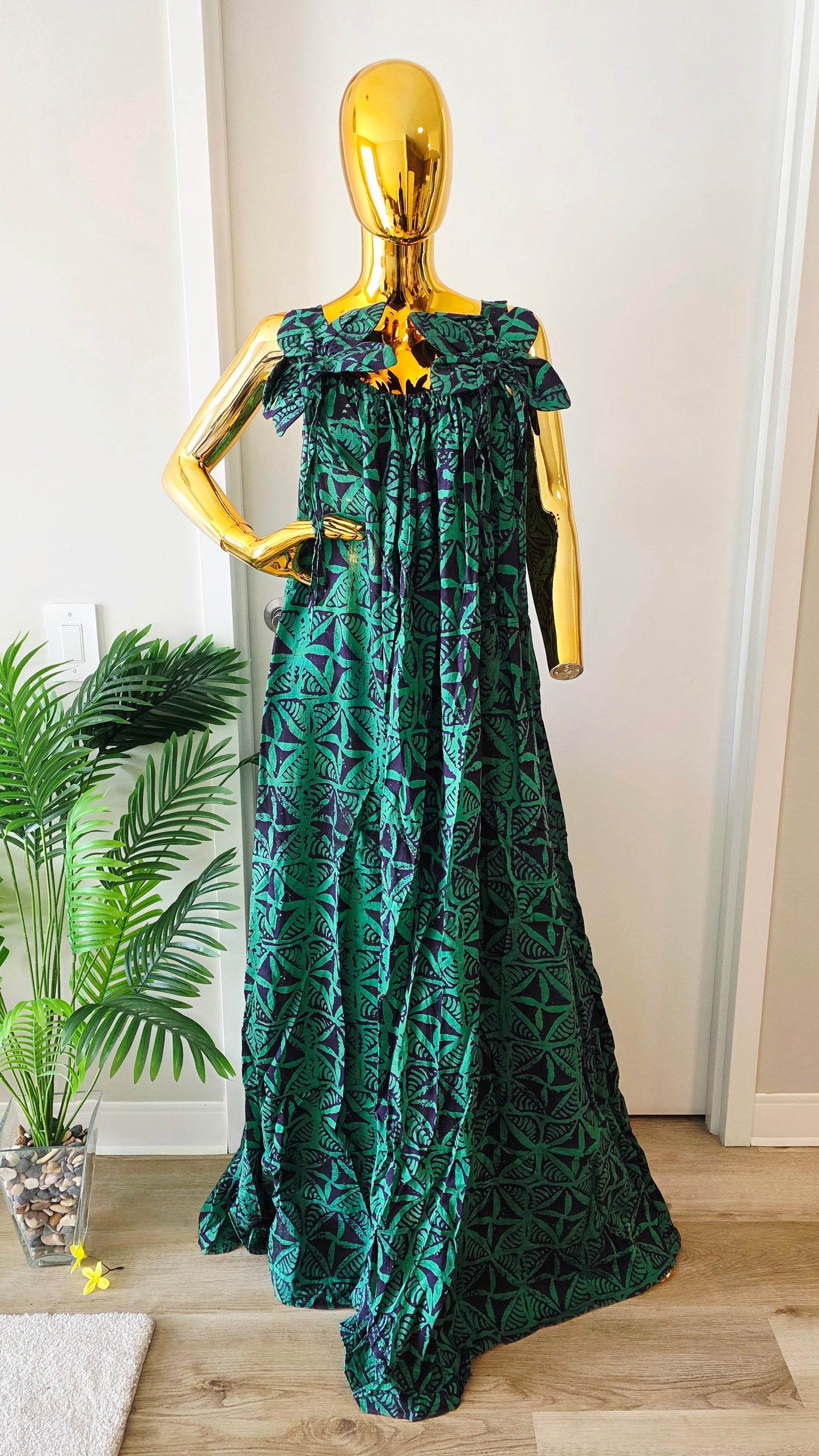 Adire Crepe Maxi Dress