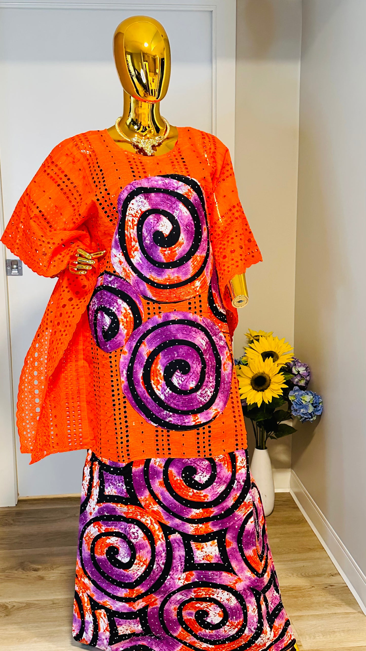 Dry Lace with Ankara