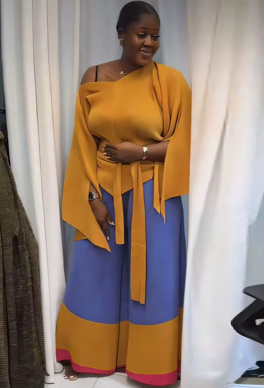 Bouncy Maxi Miyaki 2pieces Set - Plus Size (Size 14 and above)
