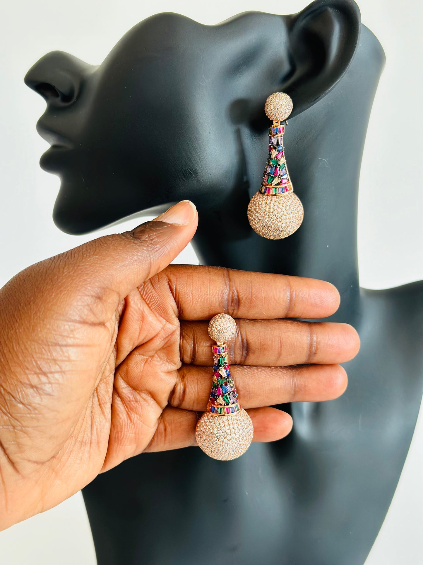 AAA Cubic Zirconia Multi Coloured Earring