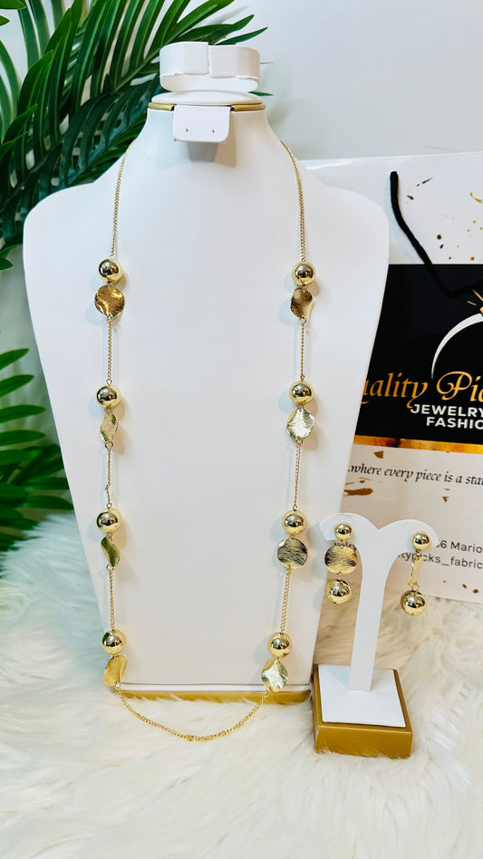 Long Chain and Earrings