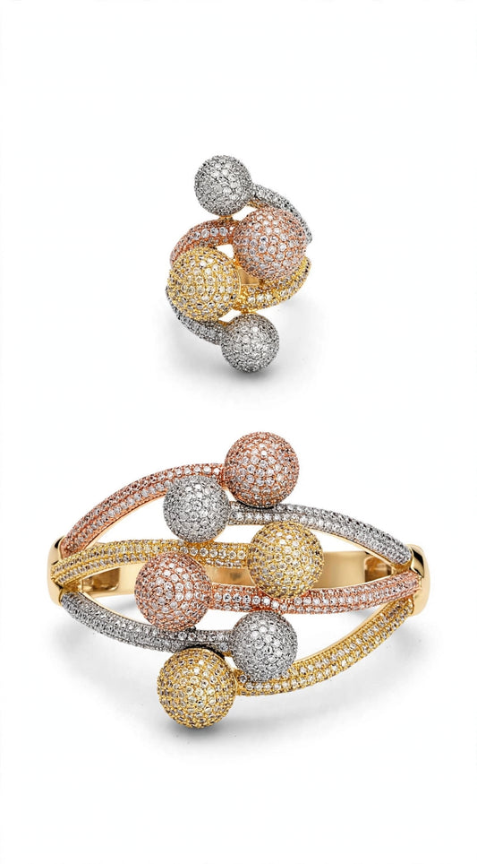 AAA Luxury Cubic Zirconia Tri-Tone Sphere Collection