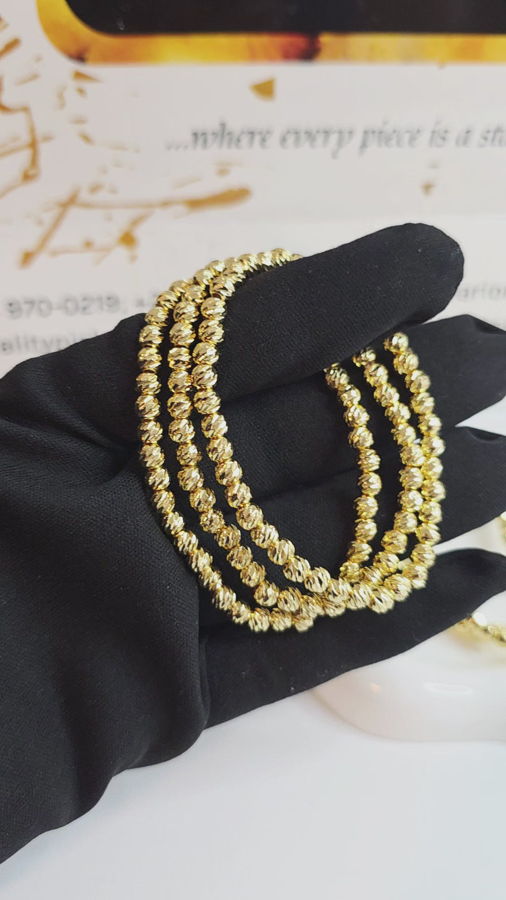 Gold Beaded Multi-Strand Bracelet