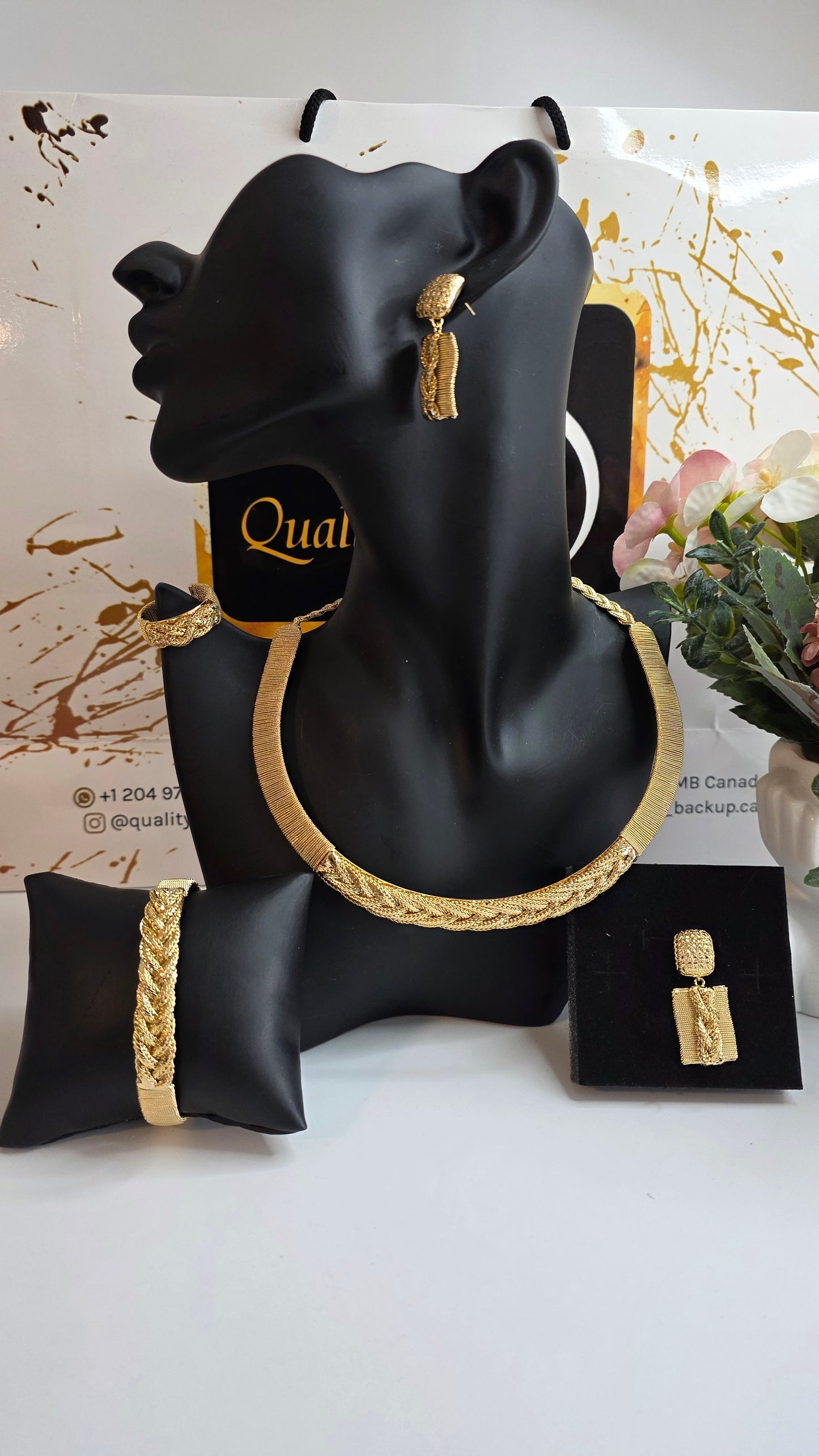 4-Piece 18K Brazilian Gold Jewelry Set