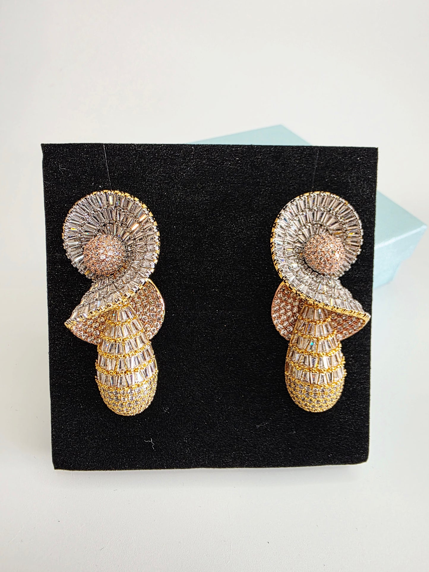 Spiral Cascade Baguette Luxury CZ Drop Earrings