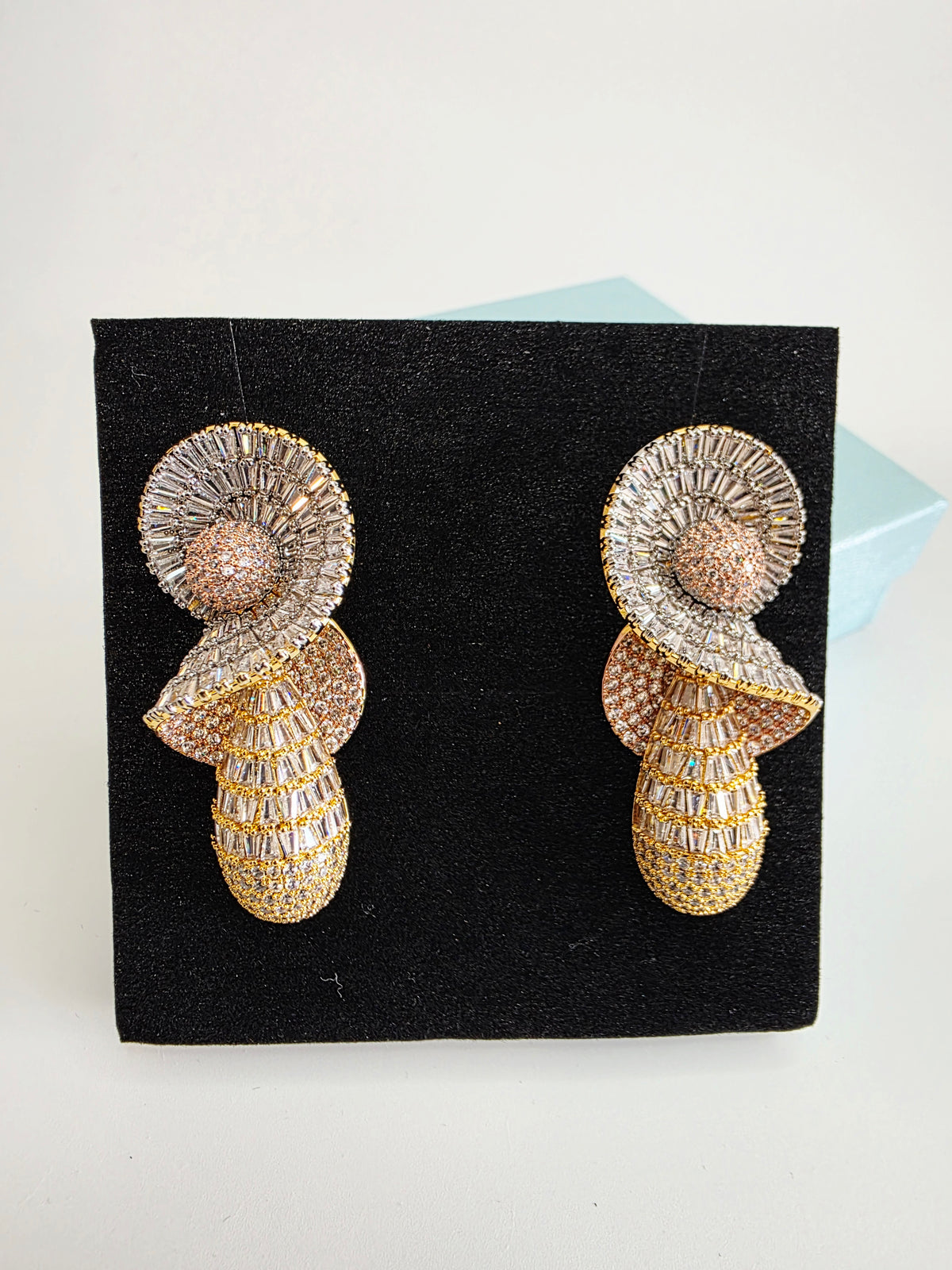 Spiral Cascade Baguette Luxury CZ Drop Earrings