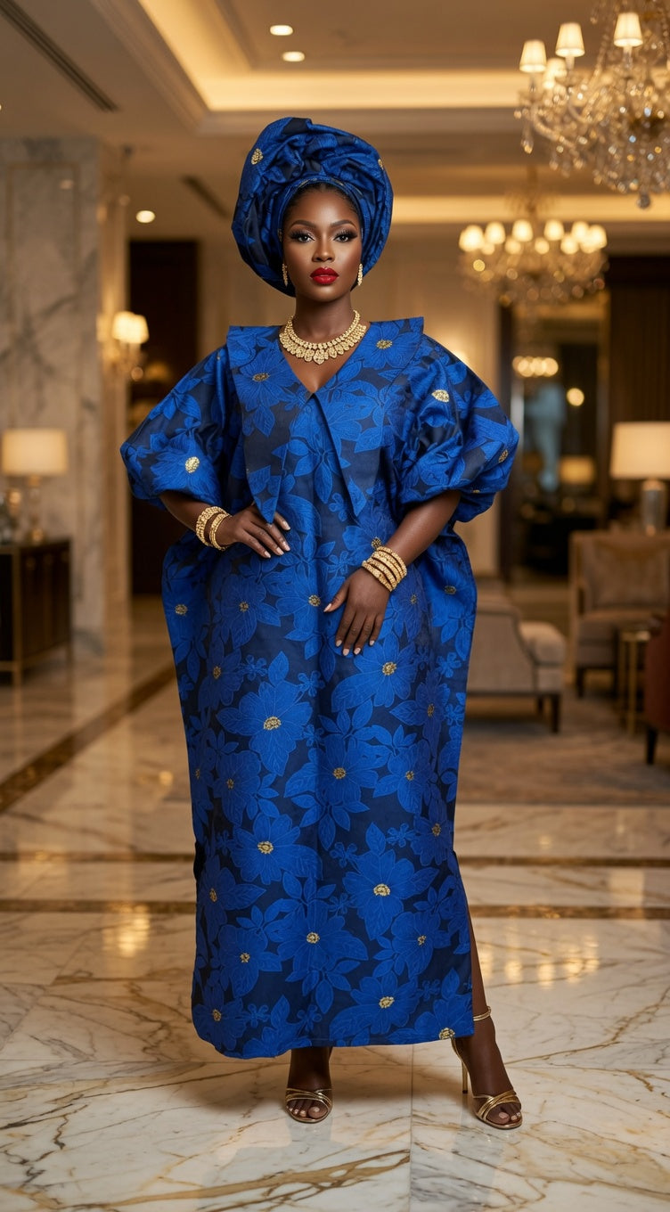 Luxury Brocade Kaftan with Matching Scarf NOT STYLED - LB008