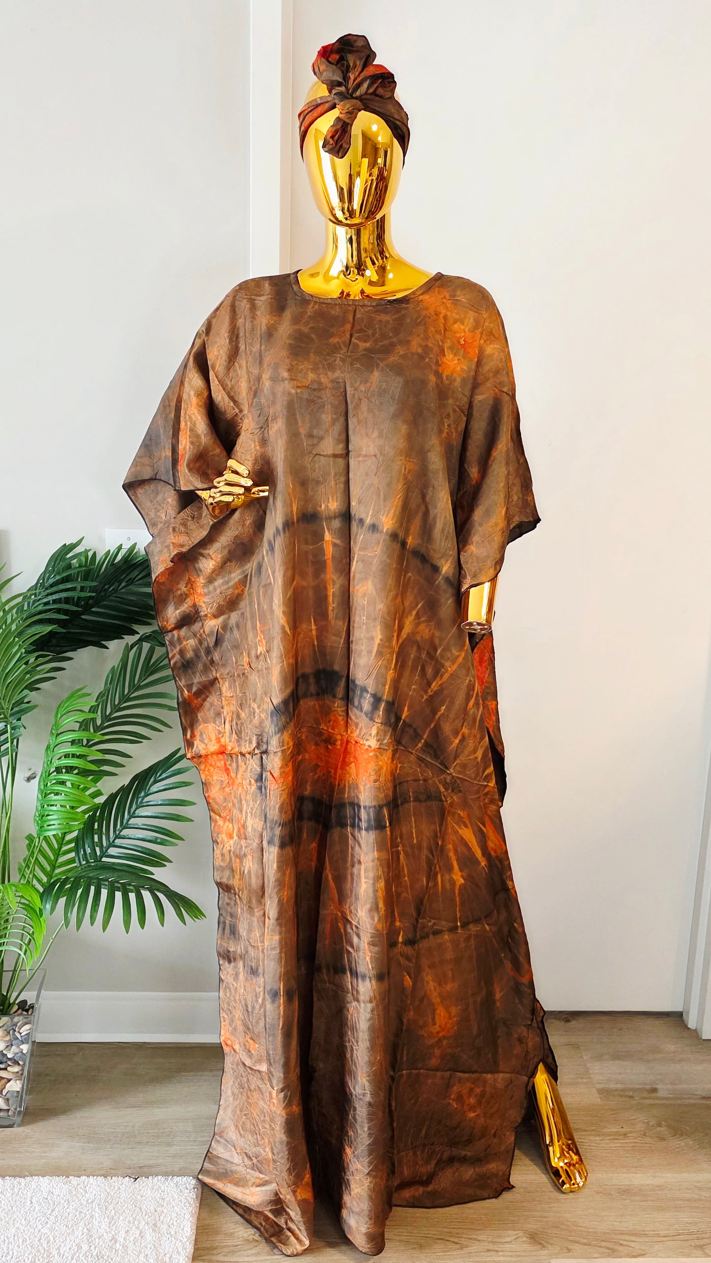 Adire Silk Kaftan