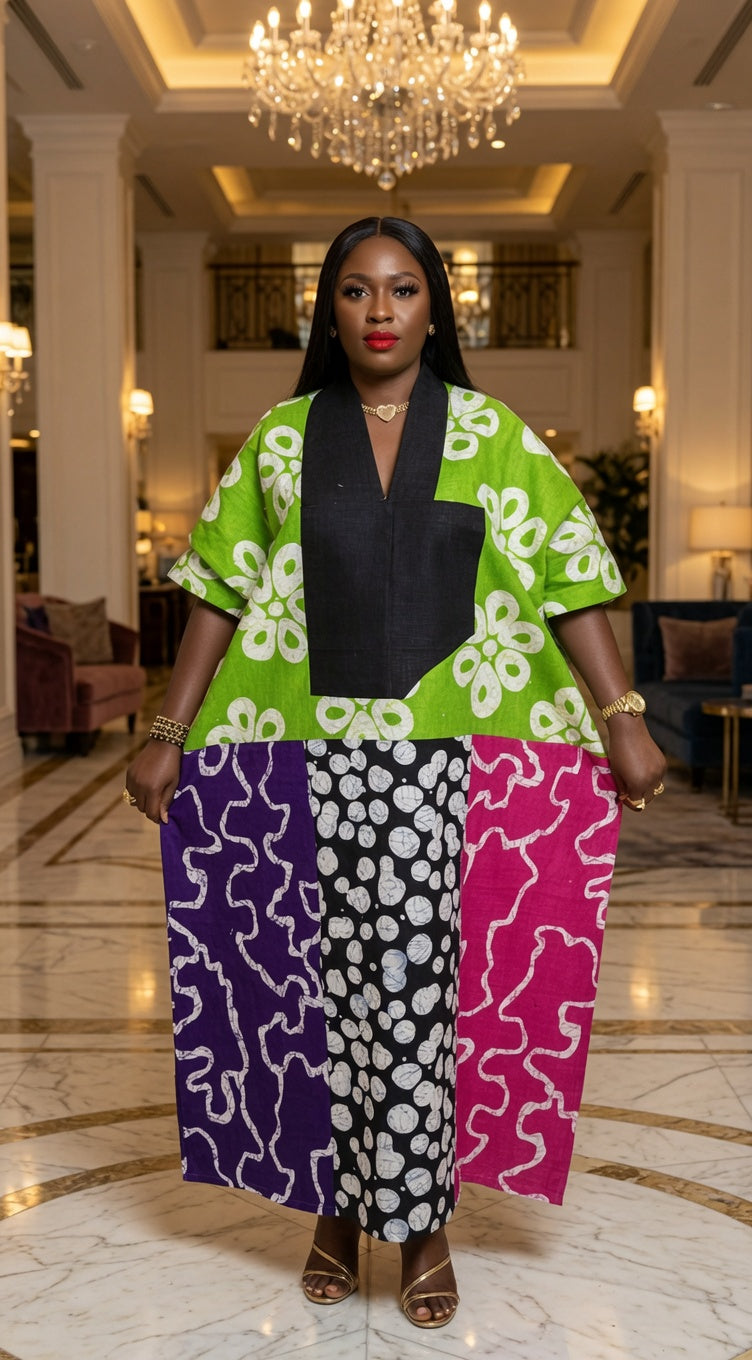 Multiprint African Kaftan Dress XL-XXL