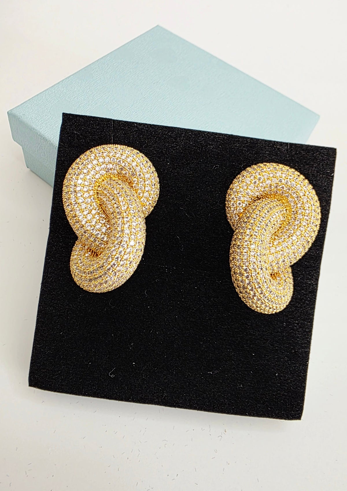 Pavé Luxury CZ Knot Stud Earrings