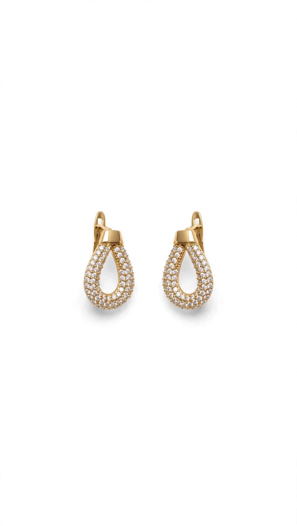 Teardrop Pavé 4-Piece Jewellery Set – Gold