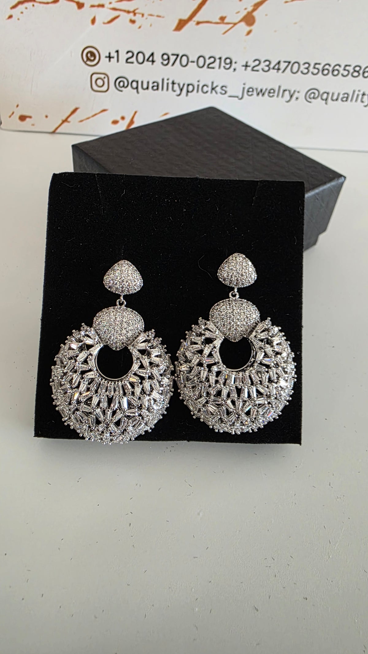 Luxury Crystal Chandelier Statement Earrings - Pavé Drop Earrings