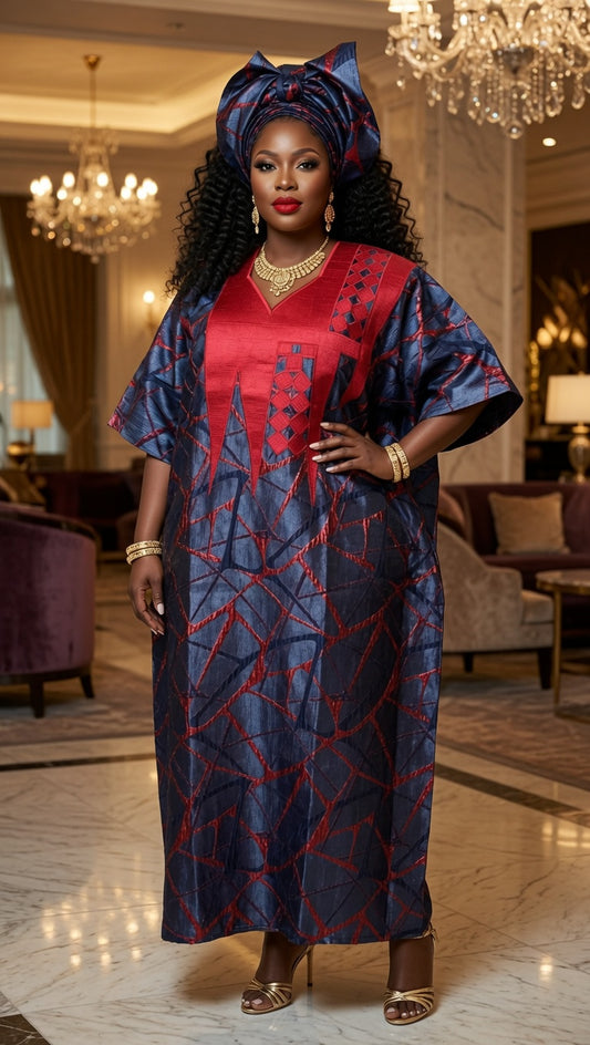 Luxury Brocade Kaftan with Matching Scarf NOT STYLED - LB007