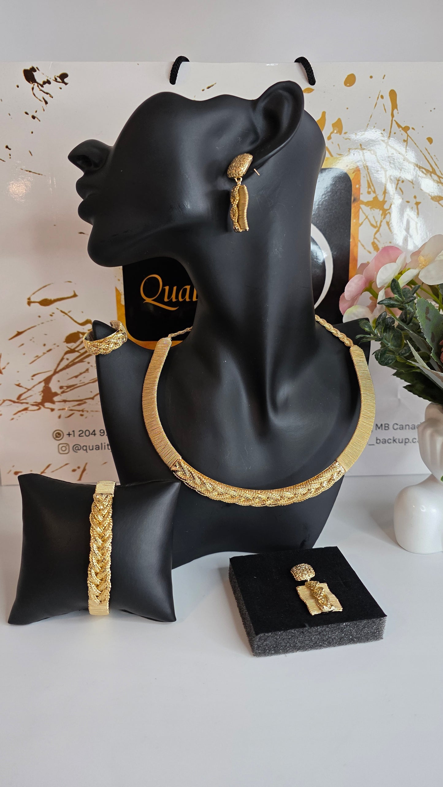 4-Piece 18K Brazilian Gold Jewelry Set