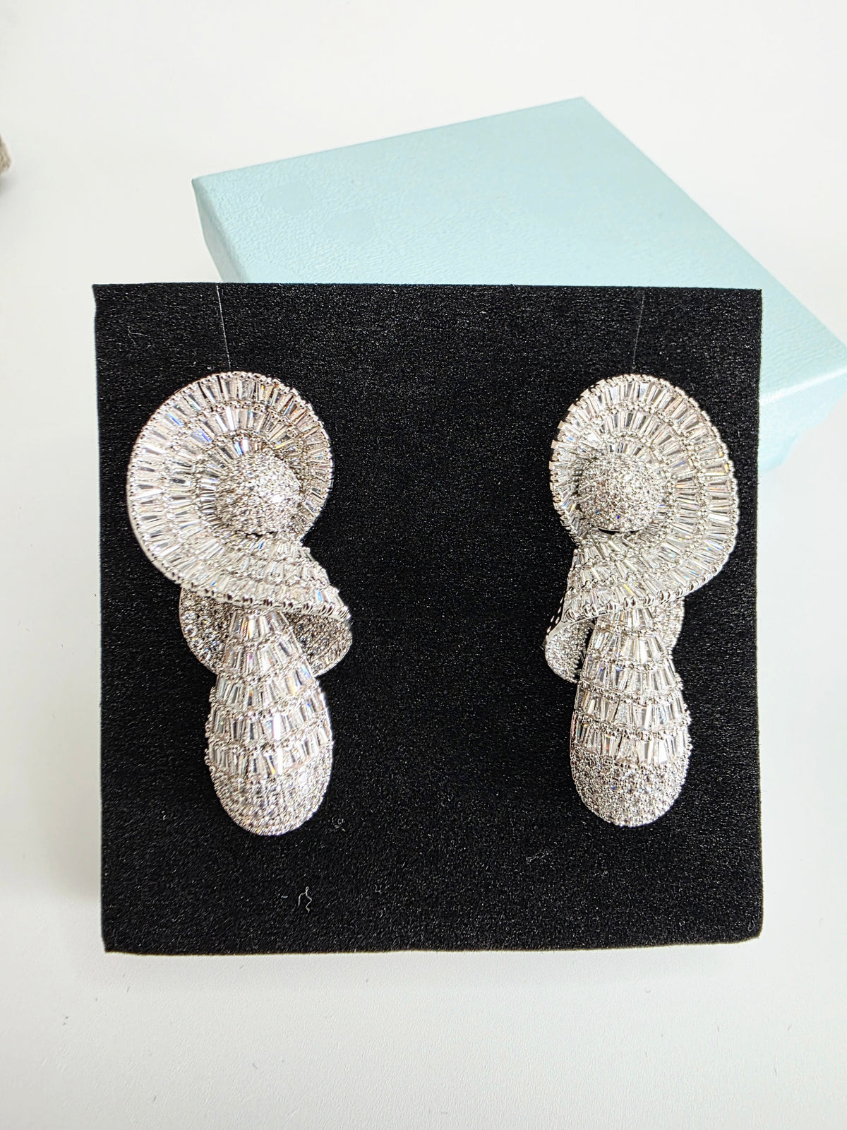 Spiral Cascade Baguette Luxury CZ Drop Earrings