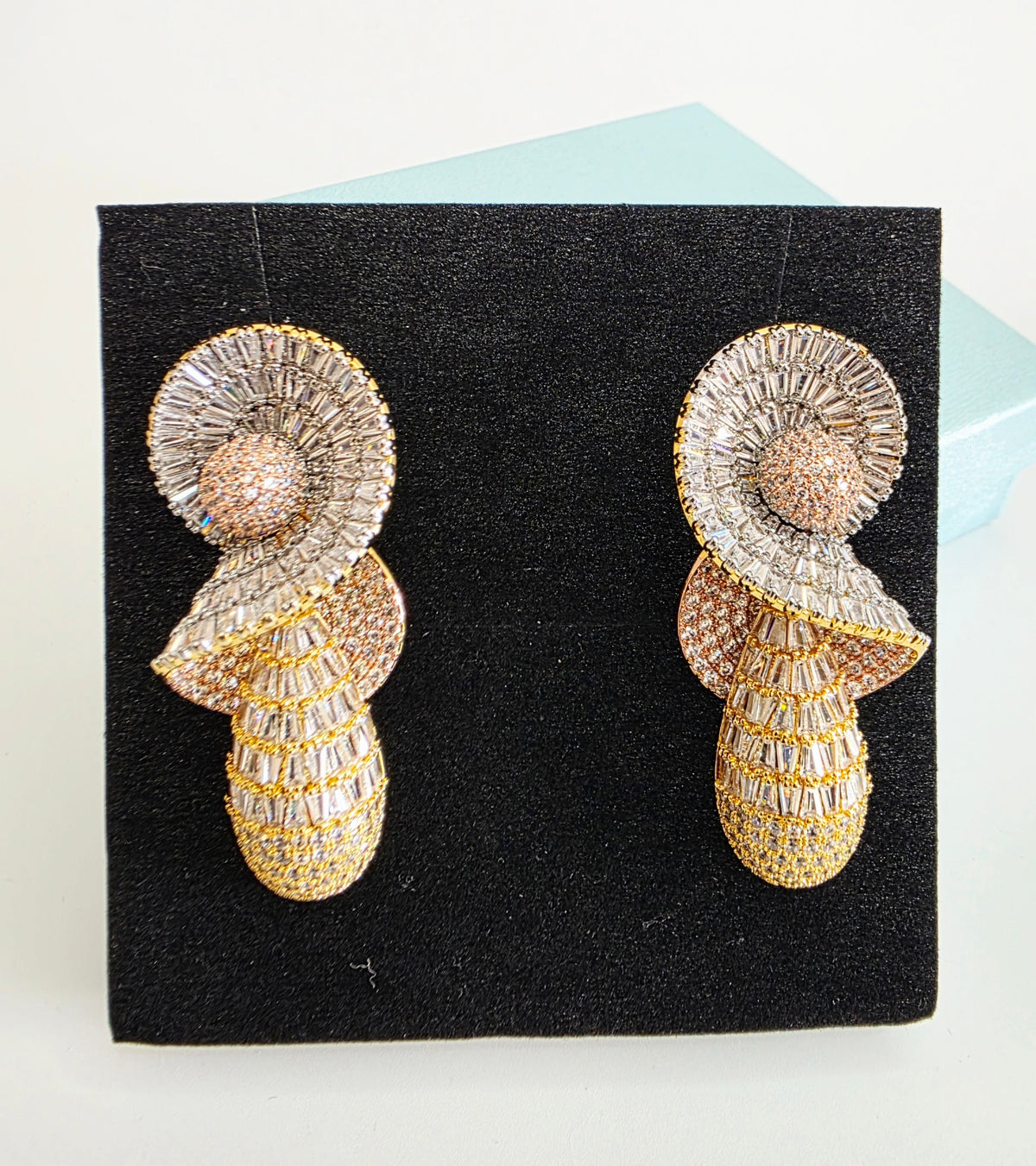 Spiral Cascade Baguette Luxury CZ Drop Earrings