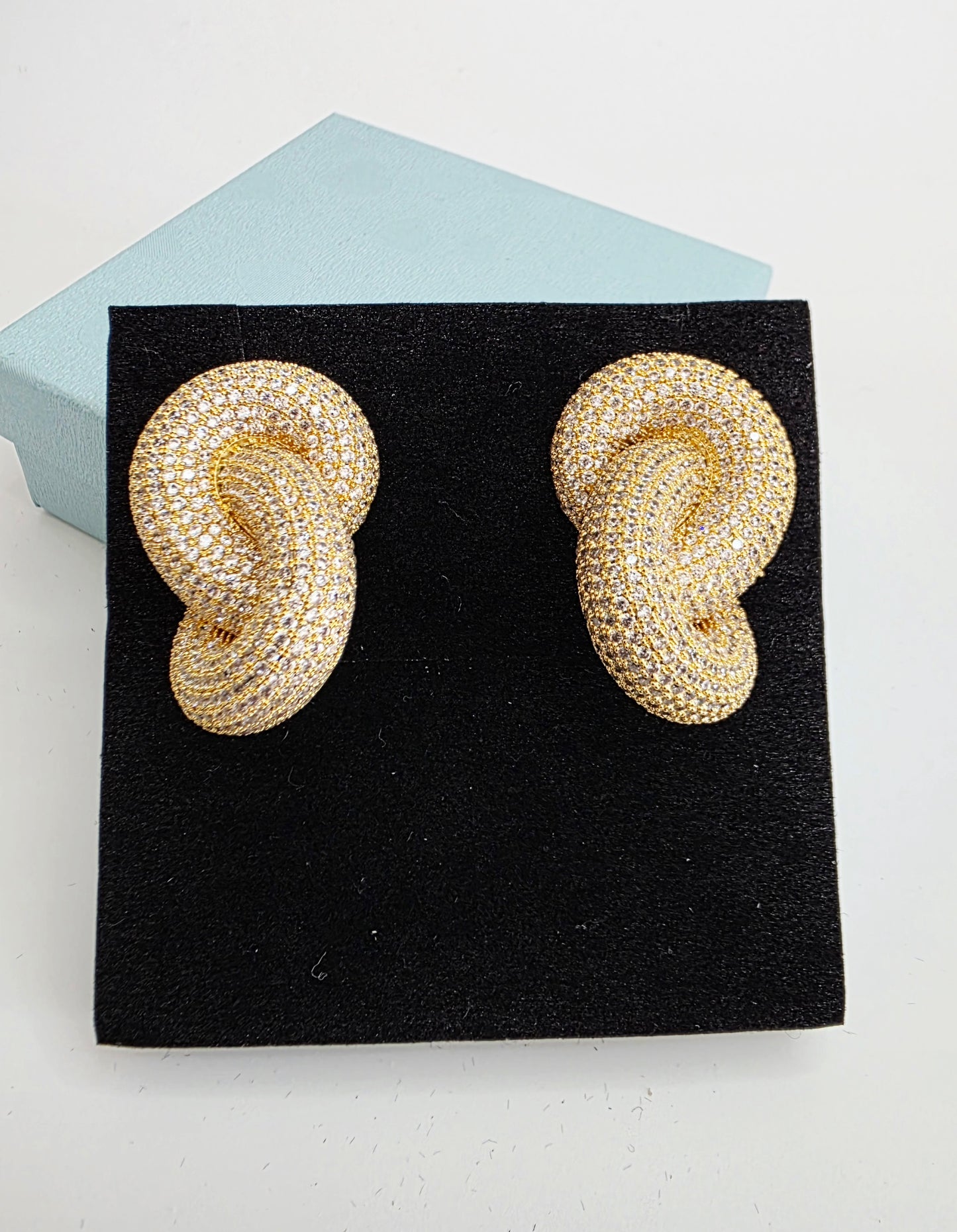 Pavé Luxury CZ Knot Stud Earrings
