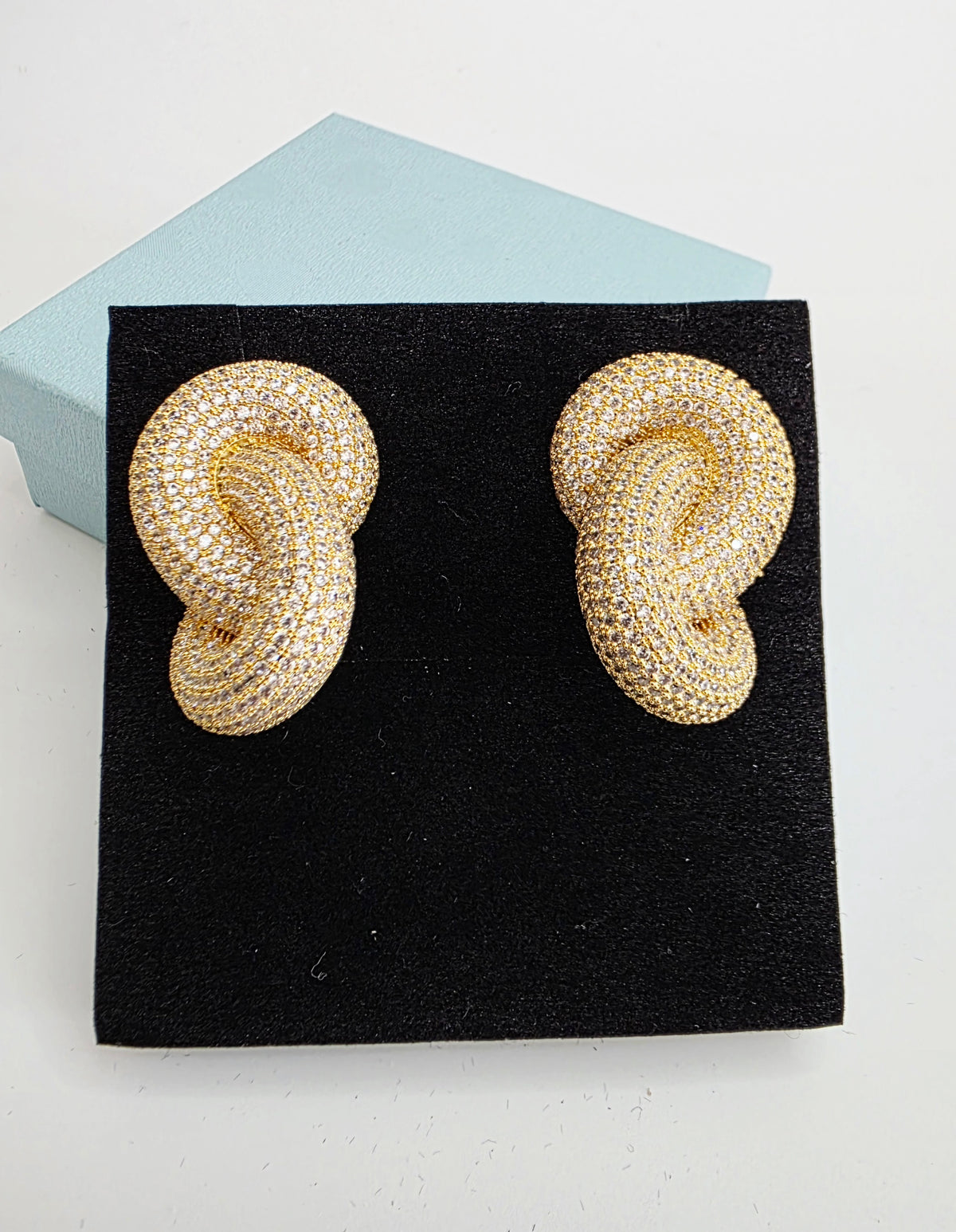 Pavé Luxury CZ Knot Stud Earrings