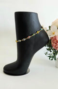 Gold Multicolour Evil Eye Charm Anklet