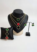 Triple-Layer Clover Jewelry Set