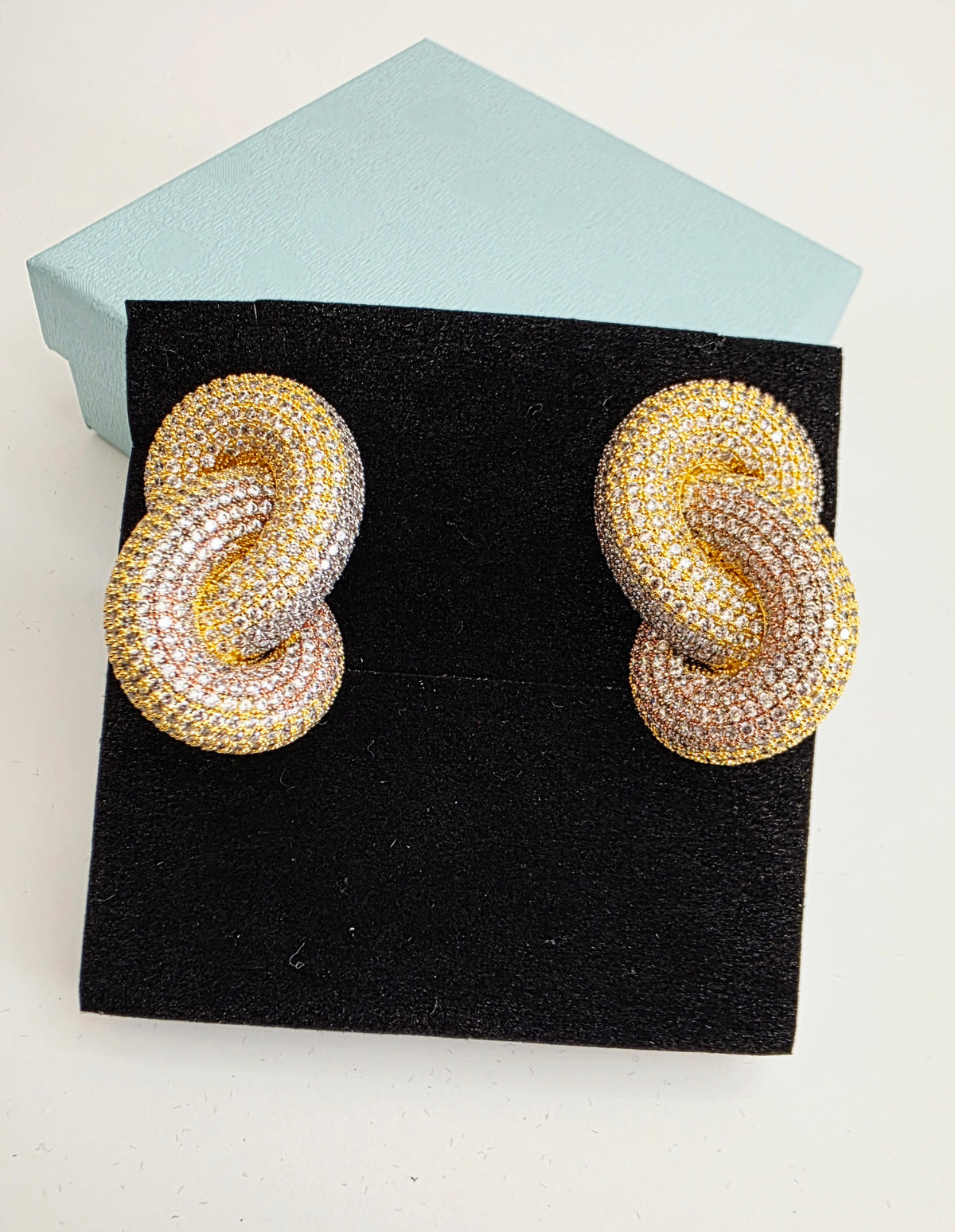 Pavé Luxury CZ Knot Stud Earrings