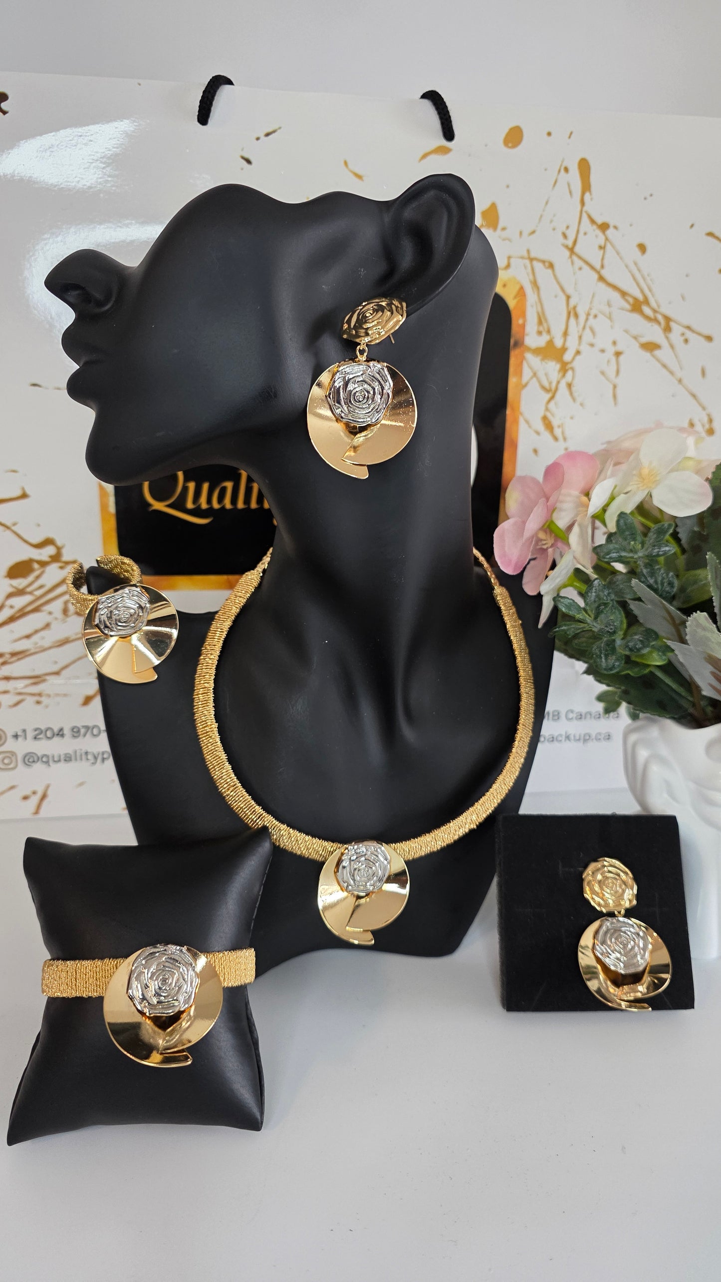 4-Piece 18K Brazilian Gold Jewelry Set