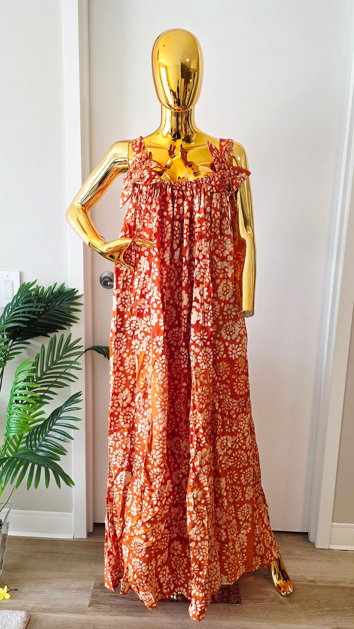 Adire Crepe Maxi Dress