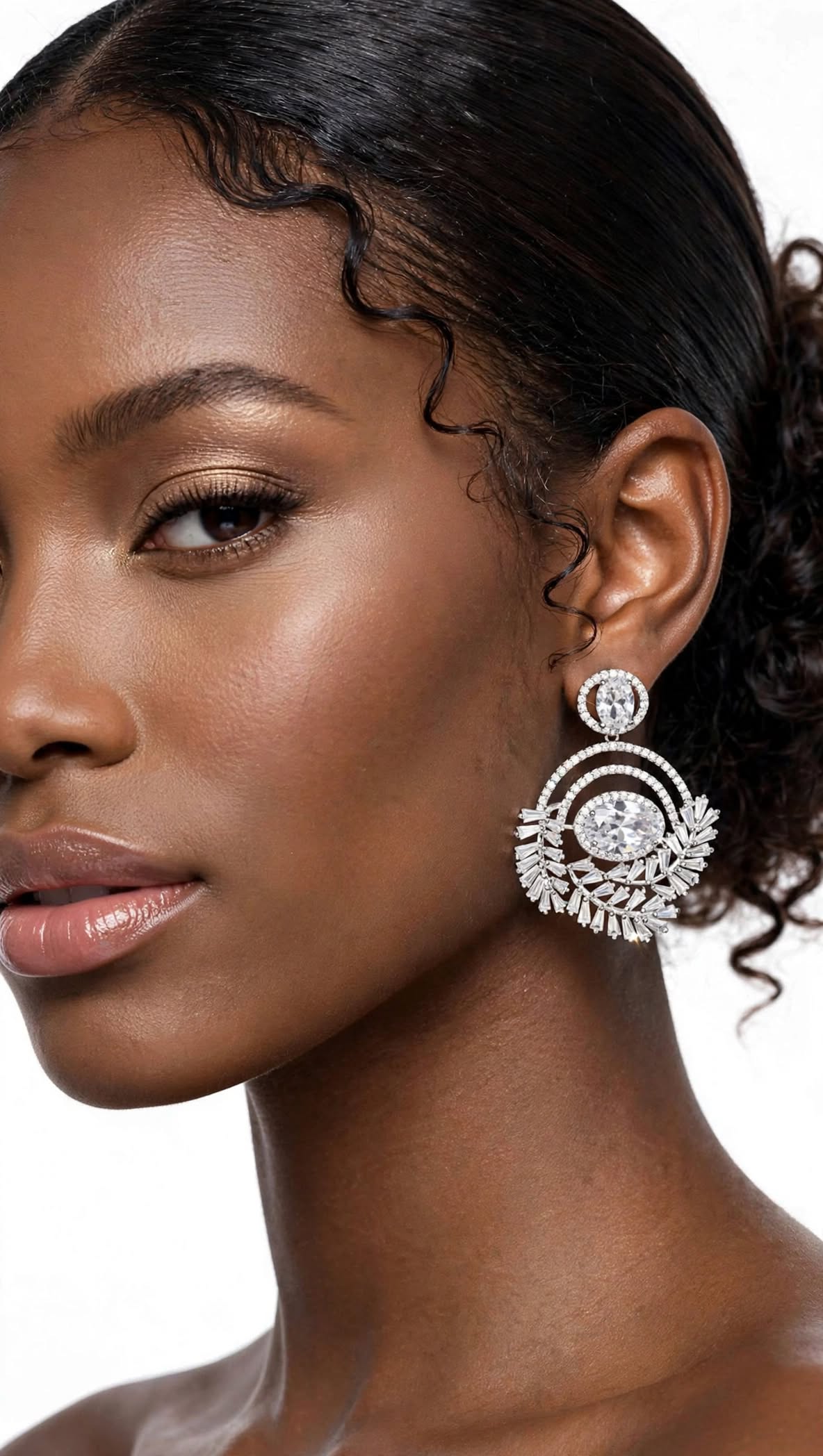 Silver Radiance Statement Drop Earrings