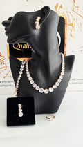 Premium 4pcs Cubic Zirconia Jewelry Set - Necklace, Earrings, Bracelet & Ring