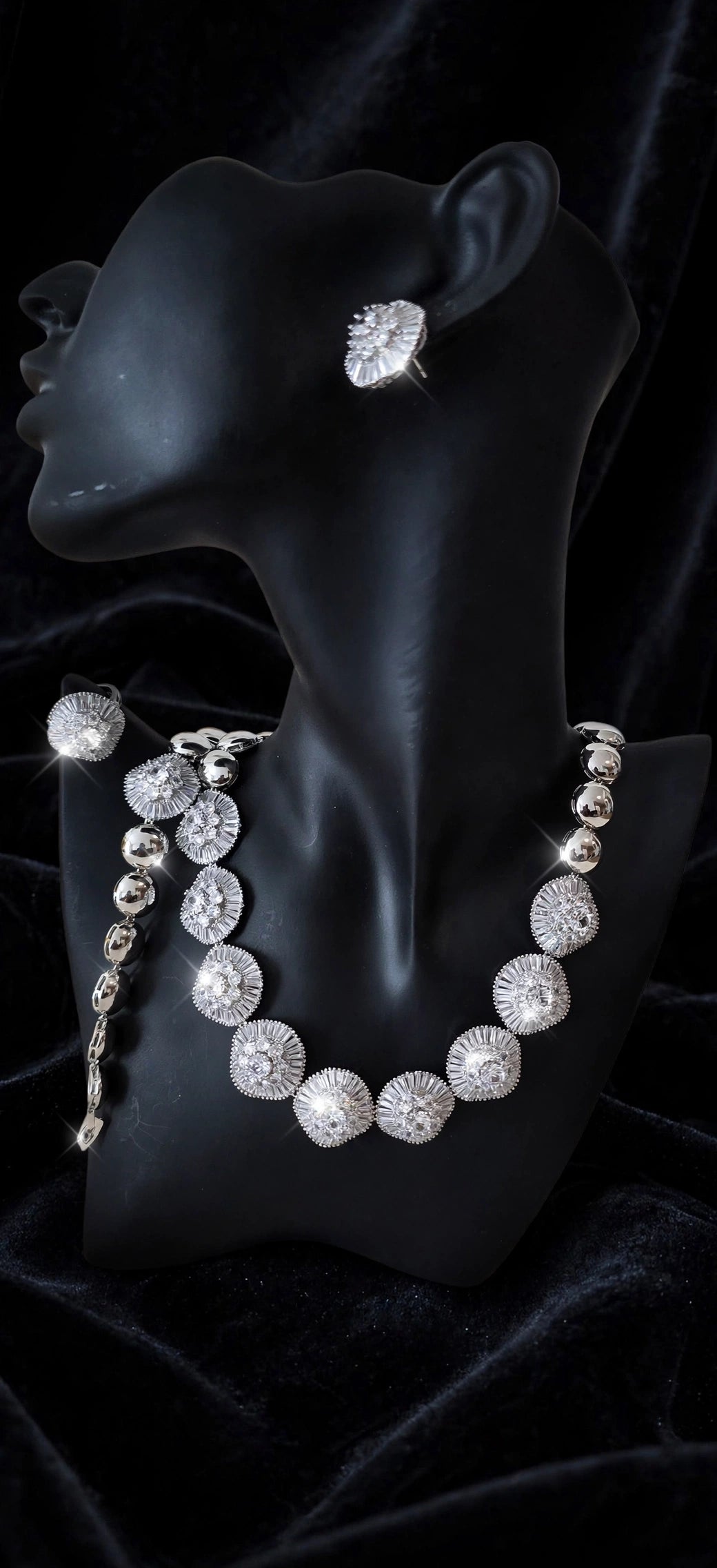 Radiant Sunburst Silver Jewelry Set