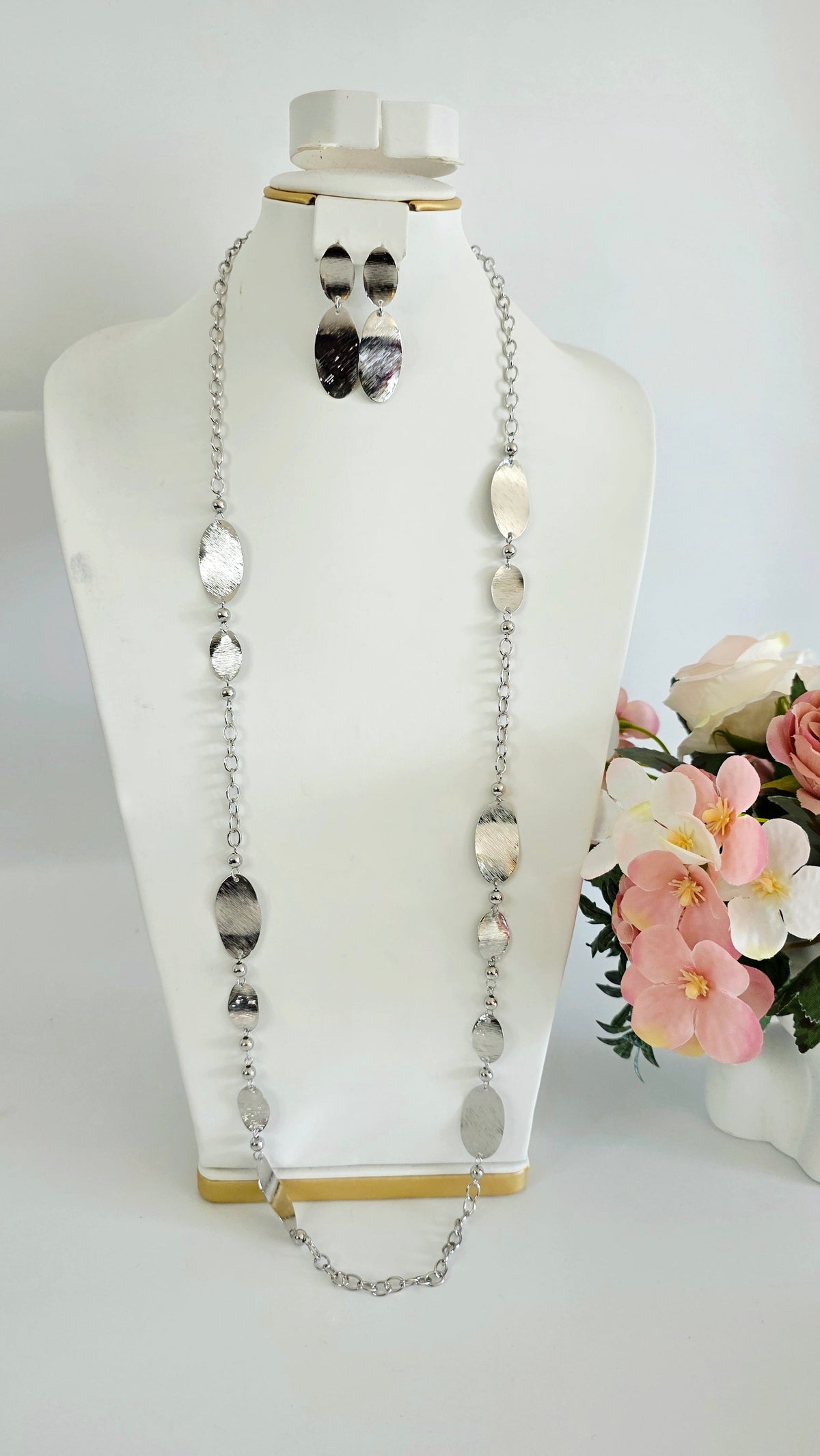 Oval Disc Chain Jewelry Set