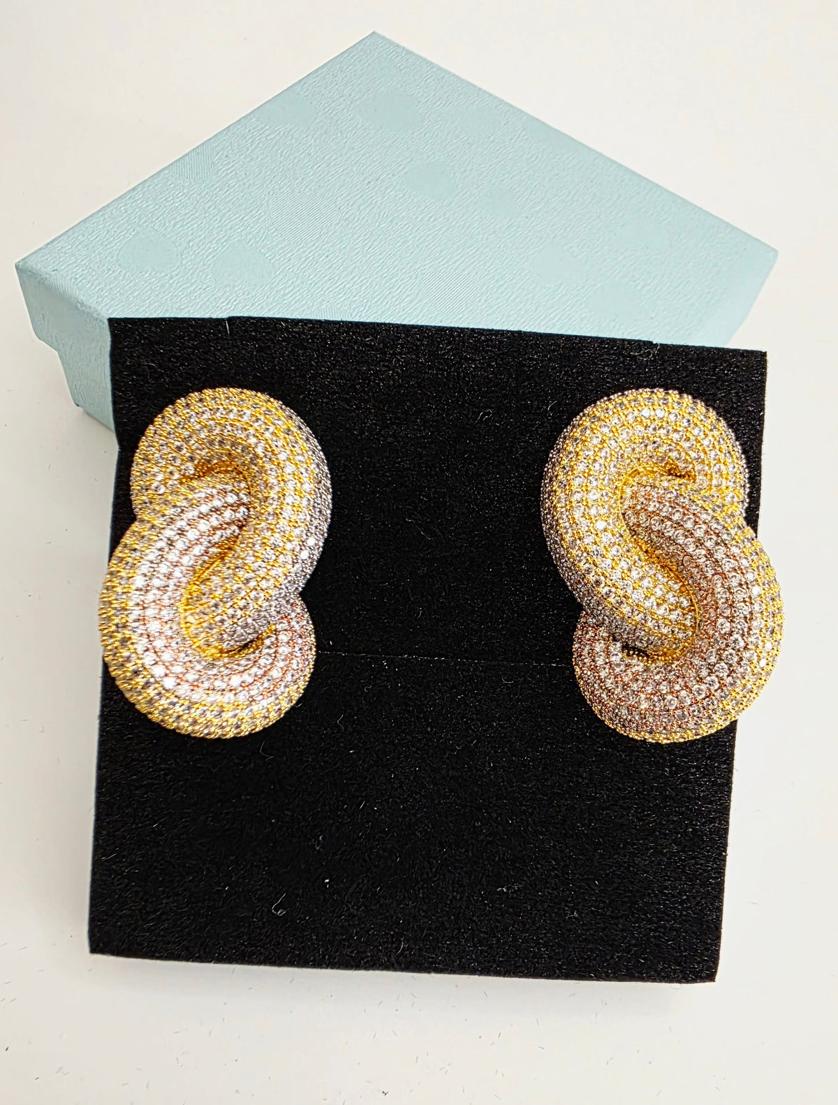 Pavé Luxury CZ Knot Stud Earrings