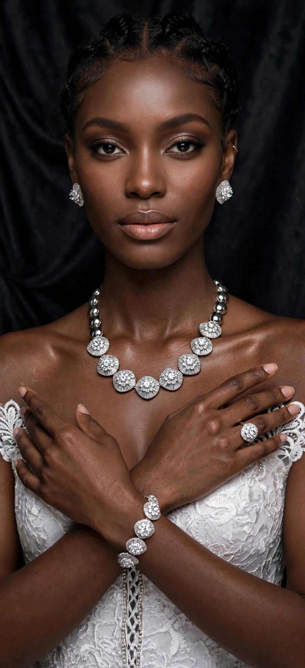 Radiant Sunburst Silver Jewelry Set