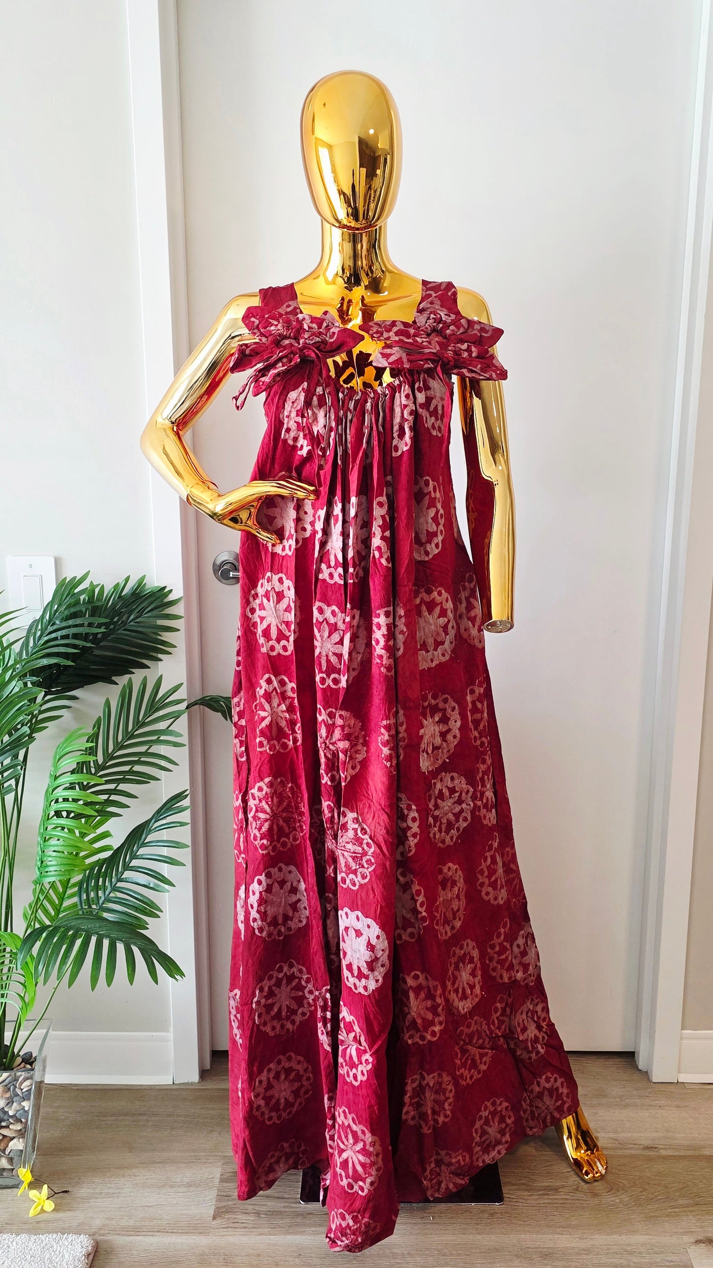 Adire Crepe Maxi Dress