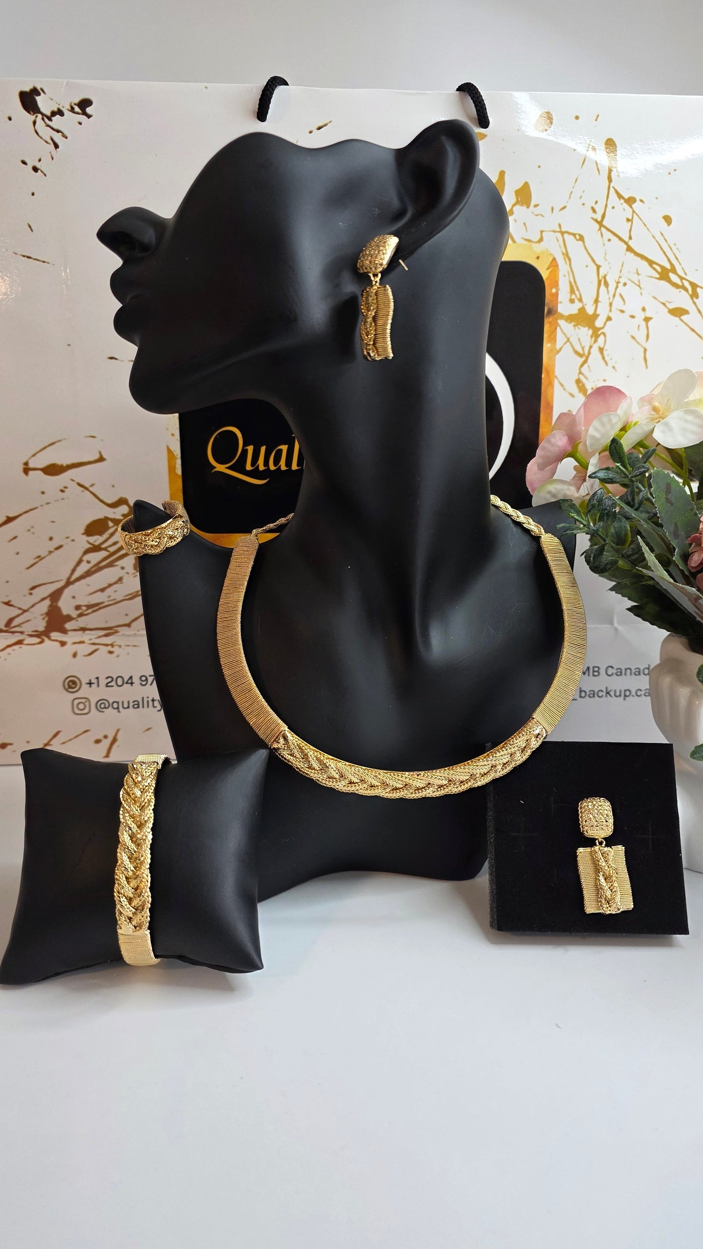 4-Piece 18K Brazilian Gold Jewelry Set