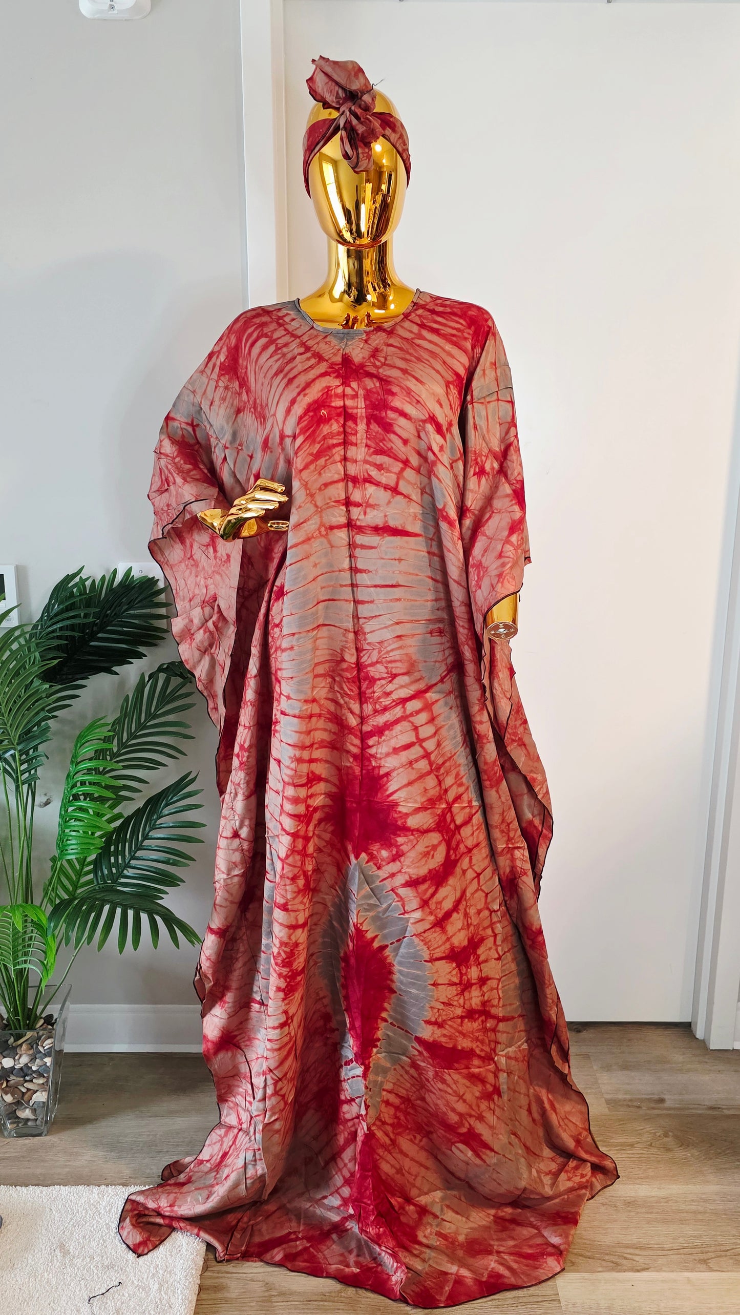 Adire Silk Kaftan