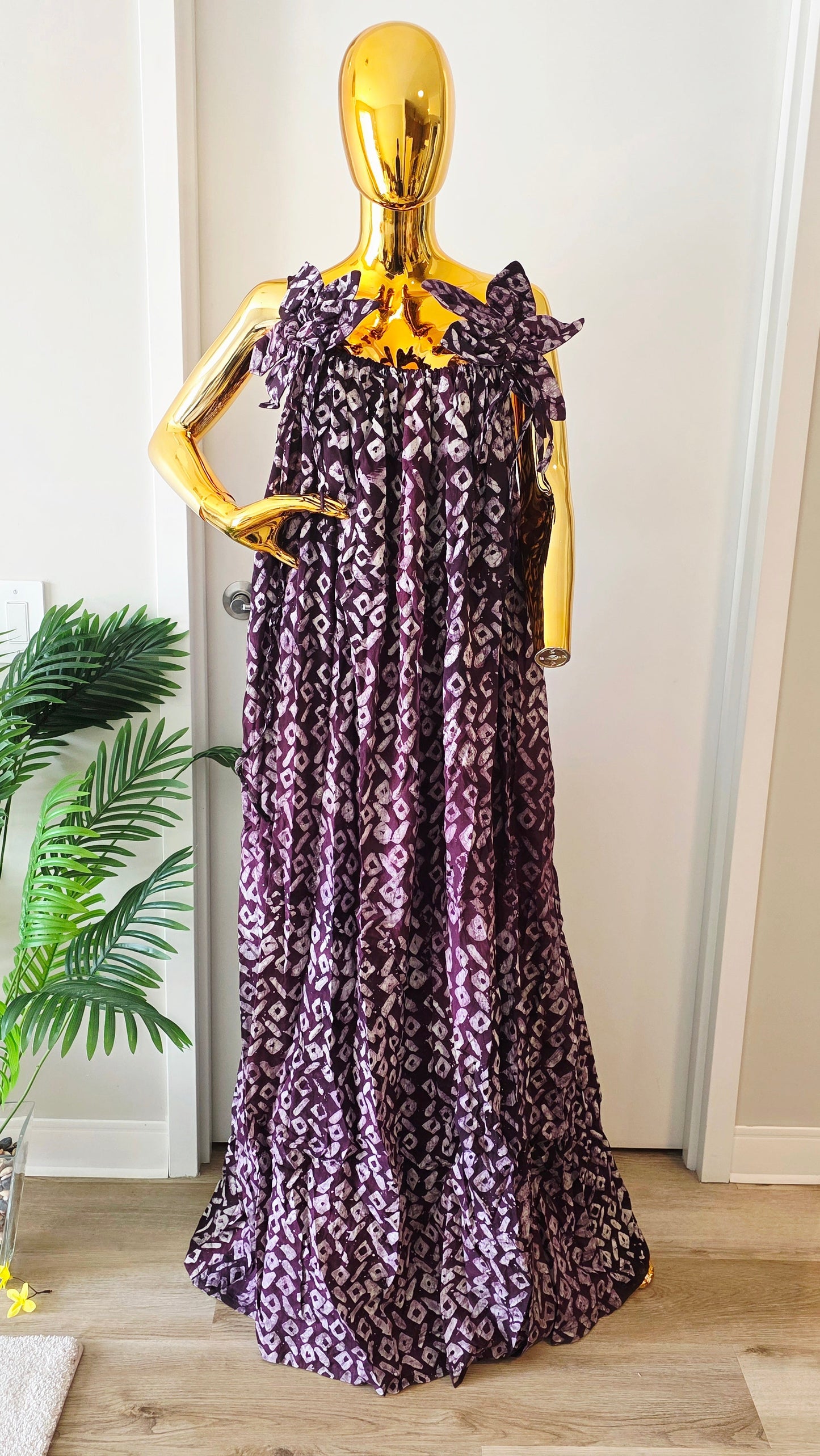 Adire Crepe Maxi Dress