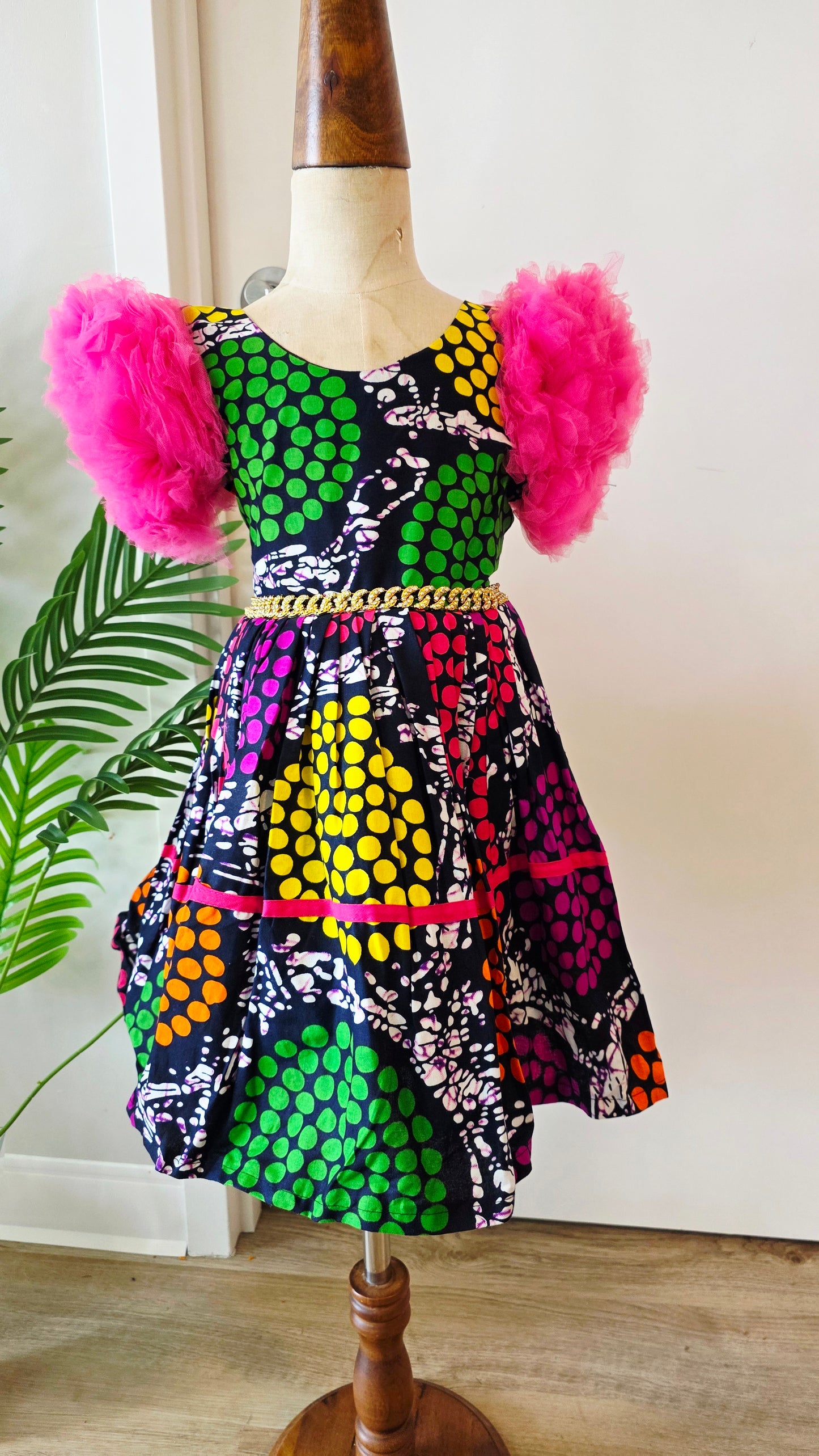 African Ankara Print Girls' Dress Age 1-2