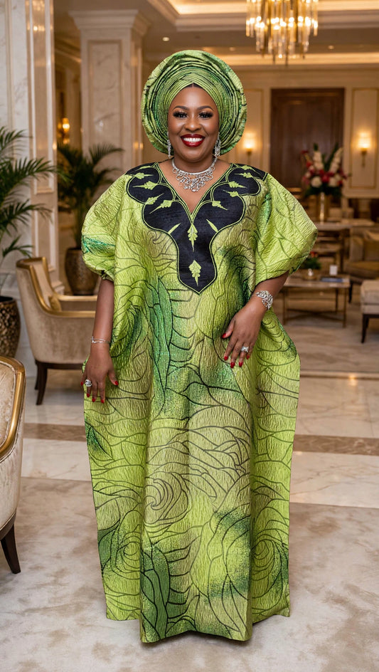 Luxury Brocade Kaftan with Matching Scarf NOT STYLED - LB004