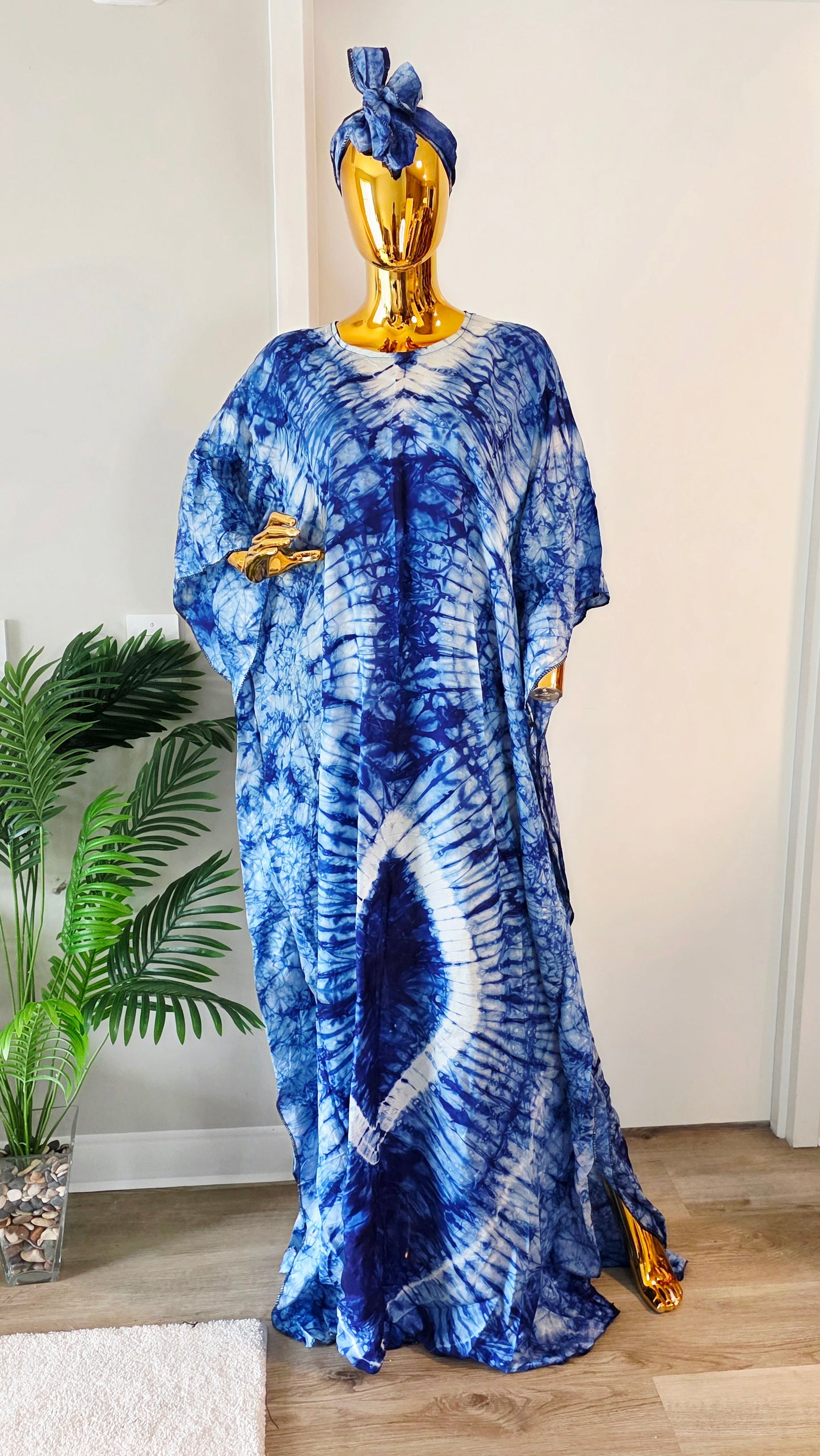Adire Silk Kaftan