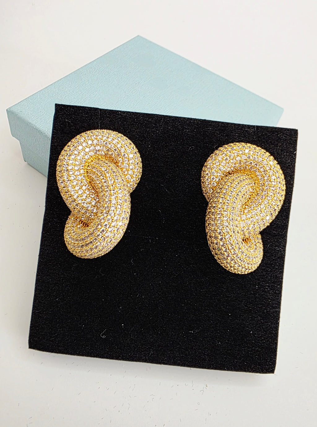 Pavé Luxury CZ Knot Stud Earrings