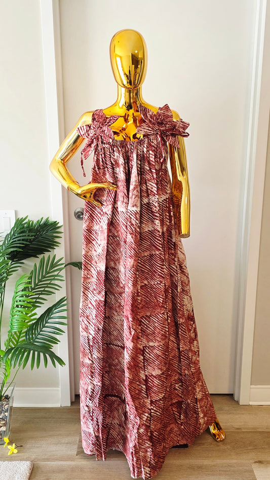 Adire Crepe Maxi Dress