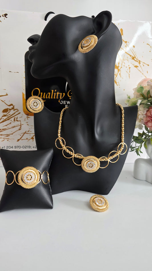 4-Piece Medallion 18K Brazilian Gold Jewelry Set